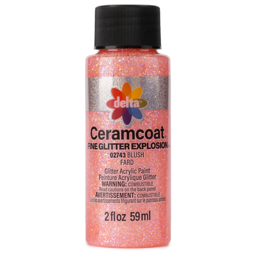 Delta Ceramcoat Fine Glitter Explosion Acrylic Paint 2oz-Blush - 5A002XXP-1GYR4 - 017158027438