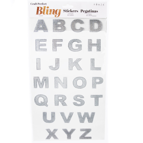 Craft Perfect Bling Sheet 2/Pkg 1.5"-Crystal Letters - 5A002MK5-1GP19 - 191648181463