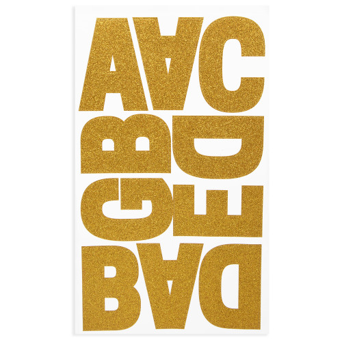 Craft Perfect Glitter Alphabet Sticker Sheet 2IN-Gold - 5A002MKL-1GNZR
