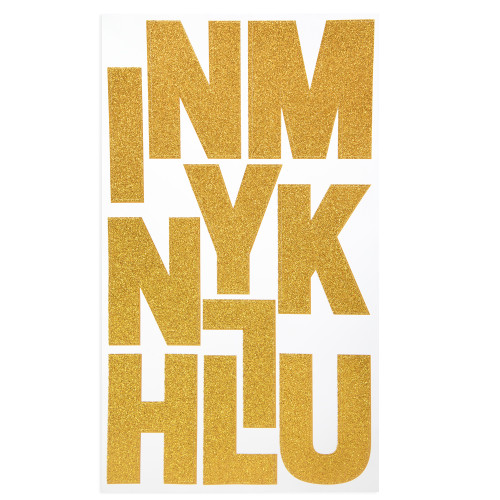 Craft Perfect Glitter Alphabet Sticker Sheet 2IN-Gold - 5A002MKL-1GNZR
