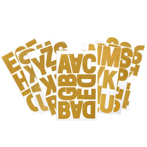 Craft Perfect Glitter Alphabet Sticker Sheet 2IN-Gold - 5A002MKL-1GNZR