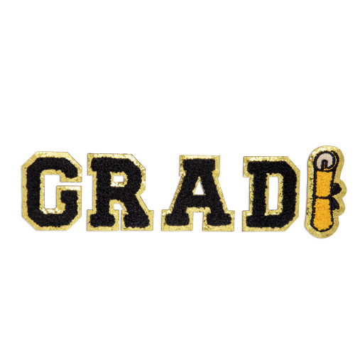 Craft Perfect Chenille Self Adhesive Grad Patch -Black - 5A002MJT-1GP06