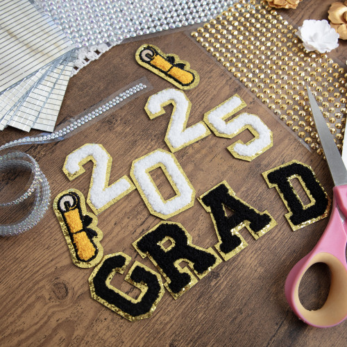 Chenille Self Adhesive Grad Patch -Black - 5A002MJT-1GP06