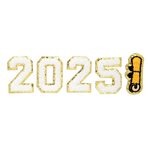 Chenille Self Adhesive Grad Patch -White - 5A002MLB-1GP02