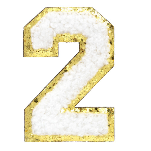 Chenille Self Adhesive Grad Patch -White - 5A002MLB-1GP02 Chenille Self Adhesive Grad Patch -White - 5A002MLB-1GP02