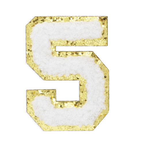 Chenille Self Adhesive Grad Patch -White - 5A002MLB-1GP02 Chenille Self Adhesive Grad Patch -White - 5A002MLB-1GP02