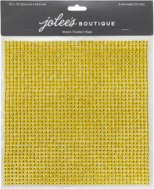 Jolee's Gem 10"X10" Gem Sheet 6MM-Gold - 5A002MKS-1GP0G - 191648181548