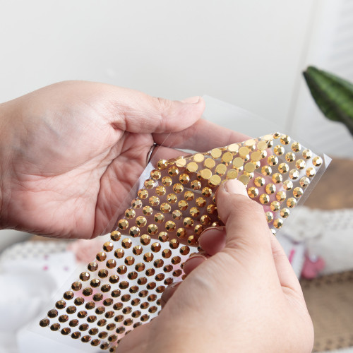 Craft Perfect Rhinestone Sticker Sheet 6MM-Gold - 5A002MKJ-1GP0C Craft Perfect Rhinestone Sticker Sheet 6MM-Gold - 5A002MKJ-1GP0C