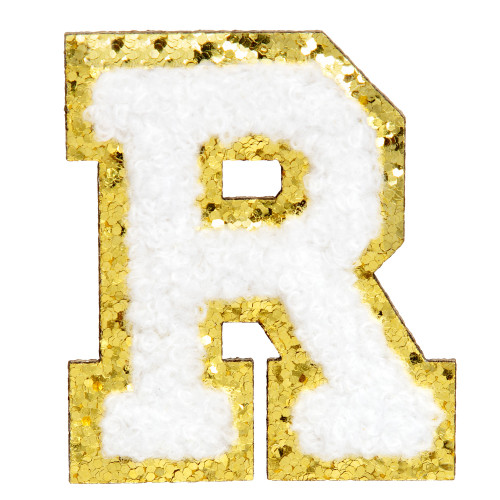 Chenille Self Adhesive Grad Patch -White - 5A002MK7-1GP12 Chenille Self Adhesive Grad Patch -White - 5A002MK7-1GP12