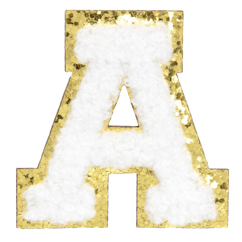 Chenille Self Adhesive Grad Patch -White - 5A002MK7-1GP12 Chenille Self Adhesive Grad Patch -White - 5A002MK7-1GP12