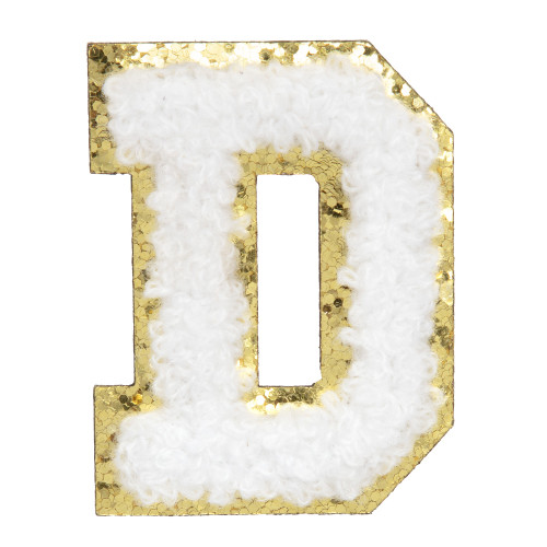 Chenille Self Adhesive Grad Patch -White - 5A002MK7-1GP12 Chenille Self Adhesive Grad Patch -White - 5A002MK7-1GP12