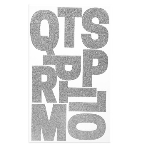 Craft Perfect Glitter Alphabet Sticker Sheet 2IN-Silver - 5A002MKM-1GP16 Craft Perfect Glitter Alphabet Sticker Sheet 2IN-Silver - 5A002MKM-1GP16