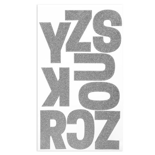 Craft Perfect Glitter Alphabet Sticker Sheet 2IN-Silver - 5A002MKM-1GP16 Craft Perfect Glitter Alphabet Sticker Sheet 2IN-Silver - 5A002MKM-1GP16