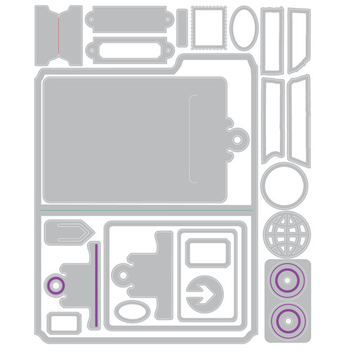 Sizzix Thinlits Die Set 24/Pkg by Tim Holtz-Vault Noteworthy - 5A002MWN-1GPBC
