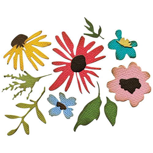 Sizzix 2D Embossing Folder and Thinlits 11/Pkg by Tim Holtz-Vault Side-Order Floristry - 5A002MX5-1GPBF