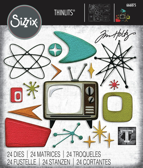 Sizzix Thinlits Die Set 31/Pkg by Tim Holtz-Vault Atomic Retro - 5A002MWC-1GPBJ - 630454291930