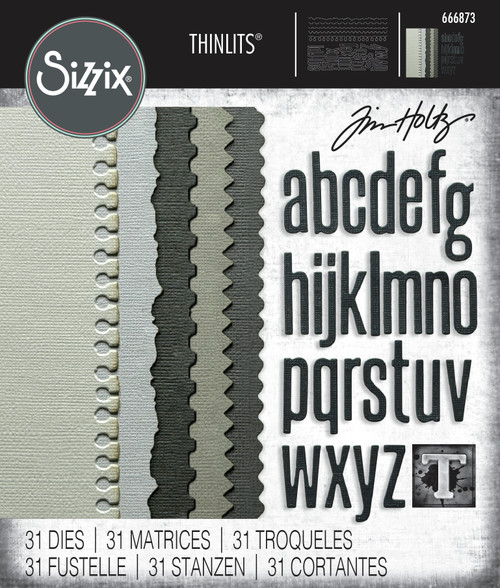 Sizzix Thinlits Die Set 24/Pkg by Tim Holtz-Vault Edges - 5A002MVS-1GPBW - 630454291916