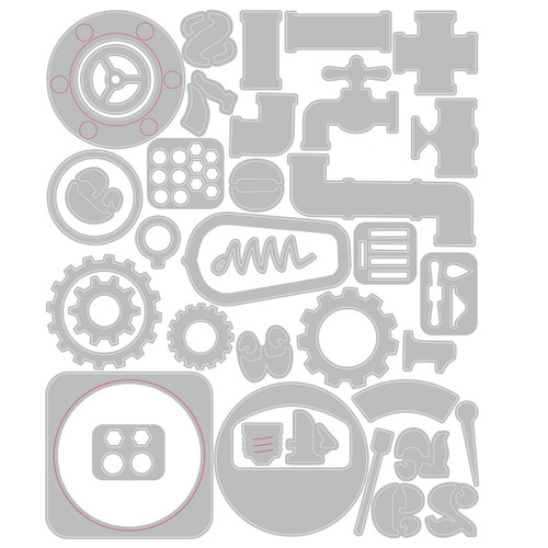 Sizzix Thinlits Die Set 37/Pkg by Tim Holtz-Vault Industrial - 5A002MVV-1GPBY