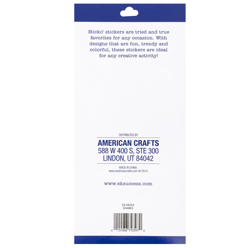 12 Pack - Sticko Themed Stickers-Sharks - E5238225