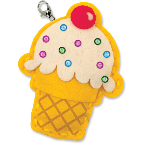 6 Pack - Colorbok Sew Cute! Felt Backpack Clip Kit-Ice Cream - 73963