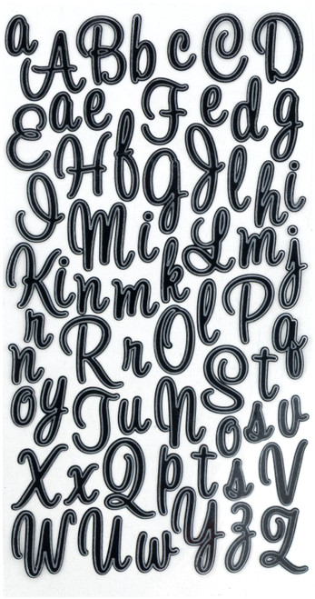 Sticko Alphabet Stickers-Sweetheart Script Black - E5238151