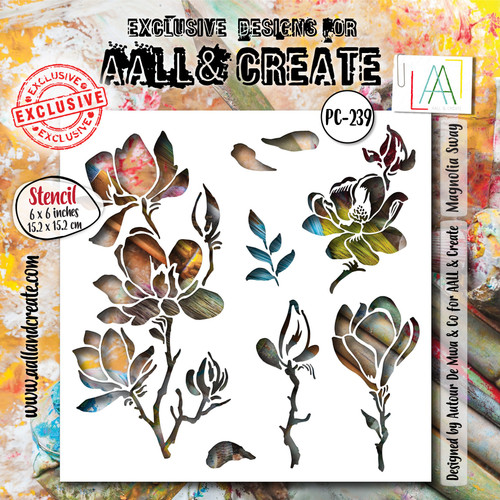 AALL And Create Stencil 6"X6"-Magnolia Sway - 5A002X1S-1GXZC - 5060979166461