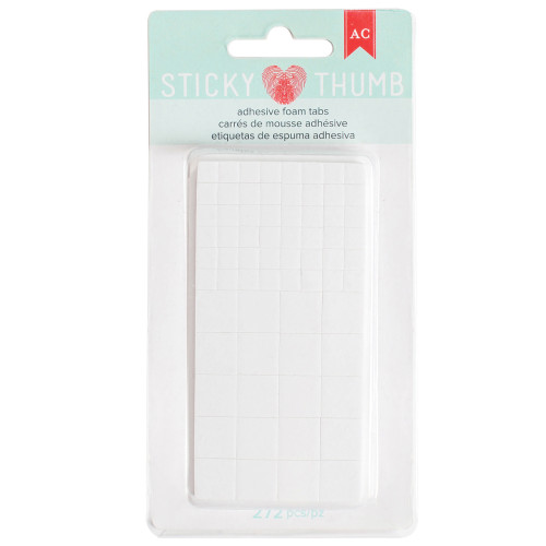 3 Pack - Sticky Thumb Dimensional Adhesive Foam 272/Pkg-White Tabs, Assorted Sizes - ST340273 - 718813402736