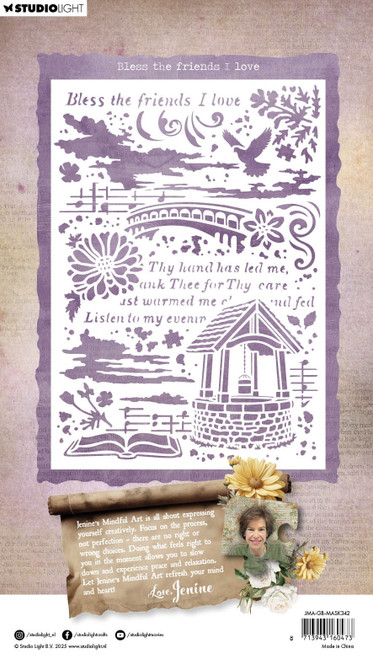 2 Pack - Jenine's Mindful Art Stencil 5.83"X8.27"-Bless Friends I Love, Growing & Blooming - 5A002Y6S-1GZ4P