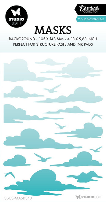 3 Pack - Studio Light Essentials Stencil 4.13"X5.83"-Cloud Background - 5A002Y8V-1GZ4V - 8713943160220
