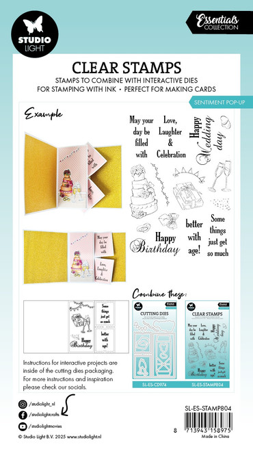 2 Pack - Studio Light Essentials Clear Stamps-Turning Pop-Out - 5A002Y5F-1GZ54 2 Pack - Studio Light Essentials Clear Stamps-Turning Pop-Out - 5A002Y5F-1GZ54