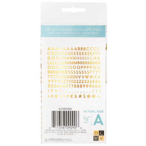2 Pack - DCWV Letterboard Letters & Characters 1/2" 188/Pkg-Gold - 609090 2 Pack - DCWV Letterboard Letters & Characters 1/2" 188/Pkg-Gold - 609090