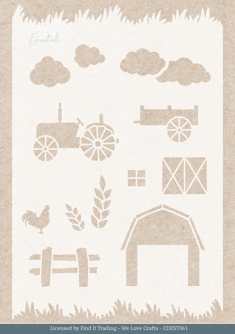 3 Pack - Find It Trading Card Deco Essentials Stencil-Farm Landscape A5, Farm Animals - 5A002YCR-1GZ9T - 8718715150454