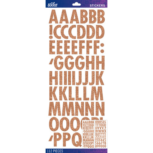 3 Pack - Sticko Alphabet Stickers-Copper Glitter Futura - E5290244 - 015586975802