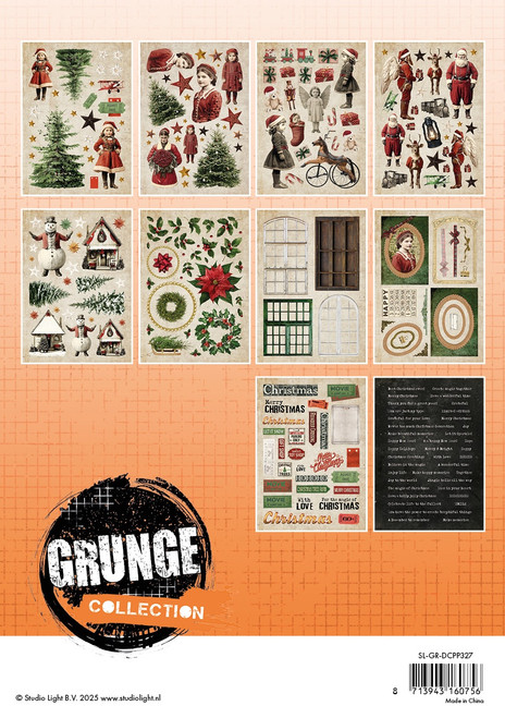 2 Pack Studio Light Grunge Designer Paper Pad 5.83"X 8.27" 20/Pkg-Paper Elements 5A002Y7M-1GZ64