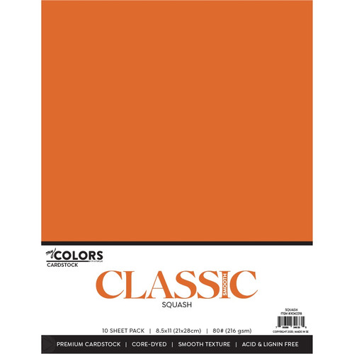 3 Pack - My Colors Classic 80lb Weight Cardstock 8.5"X11" 10/Pkg-Squash - MYCC85-1GZCC - 709388349335