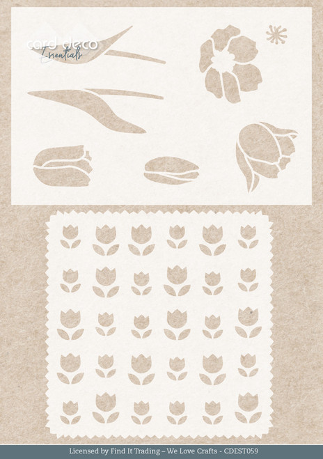 Find It Trading Card Deco Essentials Stencil-Tulips A5, Tulip Dreams - 5A002YD5-1GZ9N - 8718715149144
