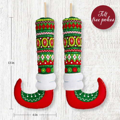Bucilla Felt Dcor Applique Kit 6"x13"-Elf Legs Tree Pokes - 5A002YG9-1GZ9V