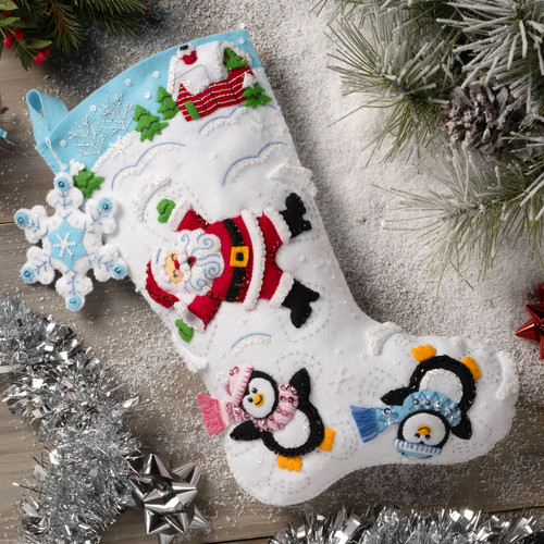 Bucilla Felt Stocking Applique Kit 18" Long-Snow Angel Friends - 5A002YGC-1GZ9X Bucilla Felt Stocking Applique Kit 18" Long-Snow Angel Friends - 5A002YGC-1GZ9X