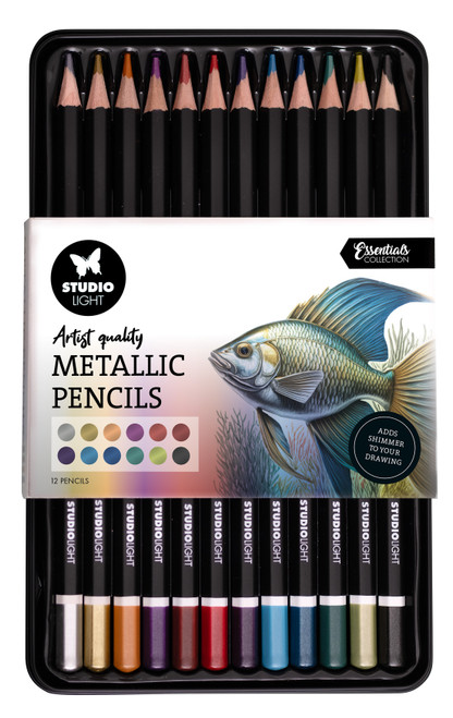 Studio Light Artist Quality Color Pencils 12/Pkg-Metallic Finish - 5A002Y70-1GZ4Y - 8713943160350