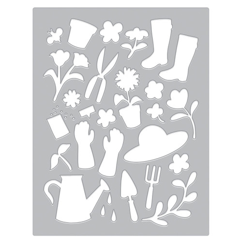 Hero Arts Cover Plate Die-Gardening Tools & Flowers - 5A002Y1K-1GYYZ