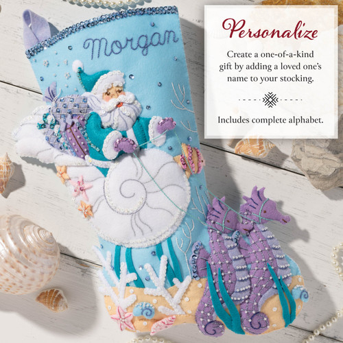 Bucilla Felt Stocking Applique Kit 18" Long-Santa's Sea Life - 5A002YG6-1GZ9Y Bucilla Felt Stocking Applique Kit 18" Long-Santa's Sea Life - 5A002YG6-1GZ9Y