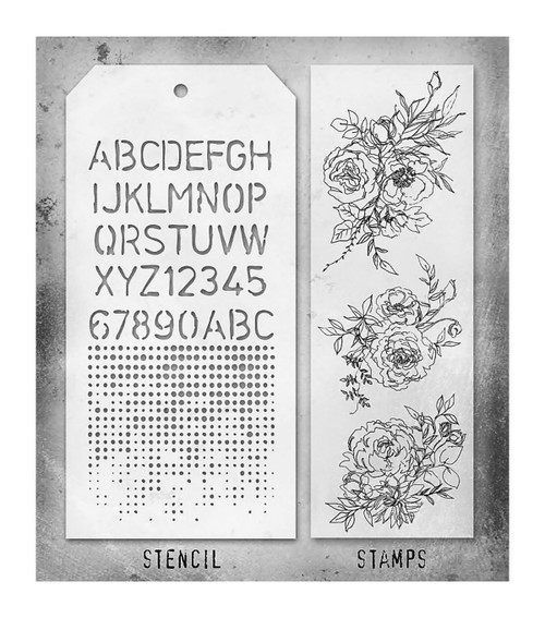 Tim Holtz Mixed-Media Stamps & Stencil-Set #38 - 5A002XXV-1GYTH Tim Holtz Mixed-Media Stamps & Stencil-Set #38 - 5A002XXV-1GYTH