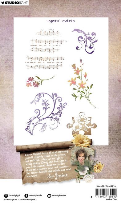 Jenine's Mindful Art Clear Stamp-Hopeful Swirls, Growing & Blooming - 5A002Y7S-1GZ57