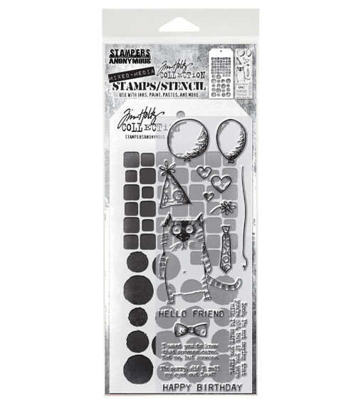 Tim Holtz Mixed-Media Stamps & Stencil-Set #9 - 5A002XXV-1GYTL - 787790629917