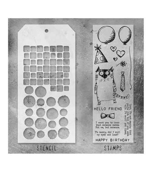 Tim Holtz Mixed-Media Stamps & Stencil-Set #9 - 5A002XXV-1GYTL