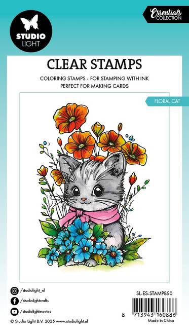 Studio Light Essentials Clear Stamp-Floral Cat - 5A002Y7F-1GZ5J