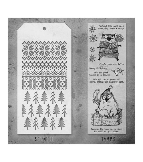 Tim Holtz Mixed-Media Stamps & Stencil-Set #34 - 5A002XXV-1GYTN