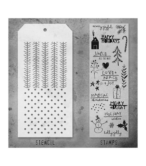 Tim Holtz Mixed-Media Stamps & Stencil-Set #36 - 5A002XXV-1GYTQ