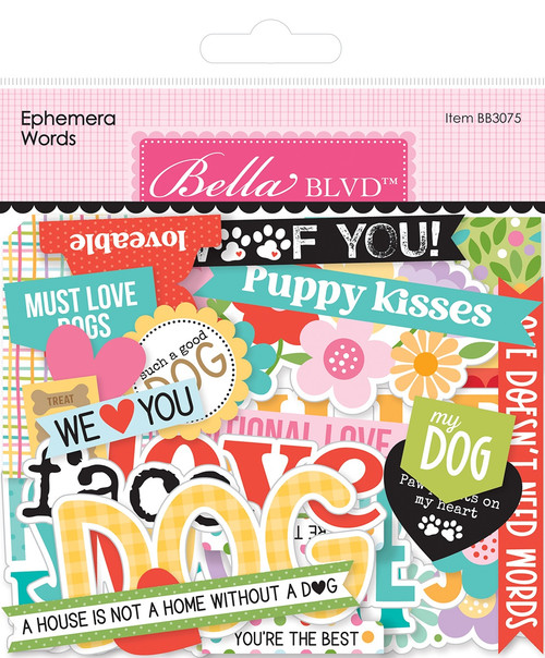 Bella Blvd Cardstock Ephemera-Words, Bow Wow - 5A002XZS-1GYVW - 810176550755
