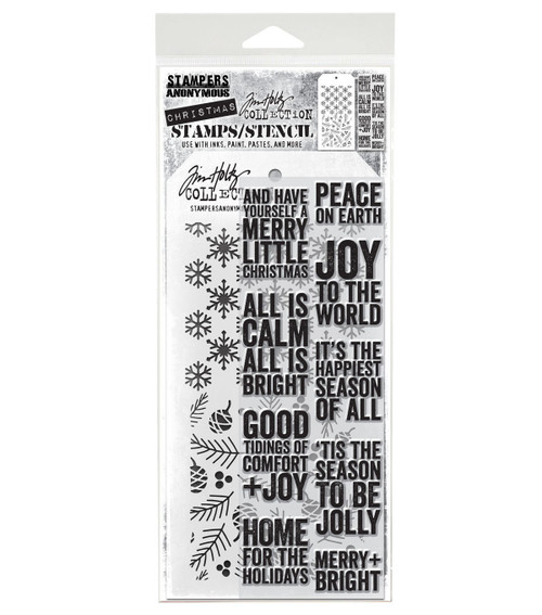 Tim Holtz Mixed-Media Stamps & Stencil-Set #33 - 5A002XXV-1GYTS - 653341452016